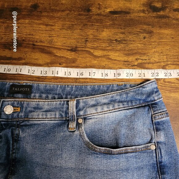 Talbots Jeans 22 W Straight High Rise Tummy Control Medium Light Wash Stretch - Picture 6 of 11